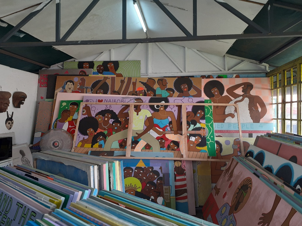 Painter Michael Soi's studio at the GoDown Arts Centre in Nairobi.
